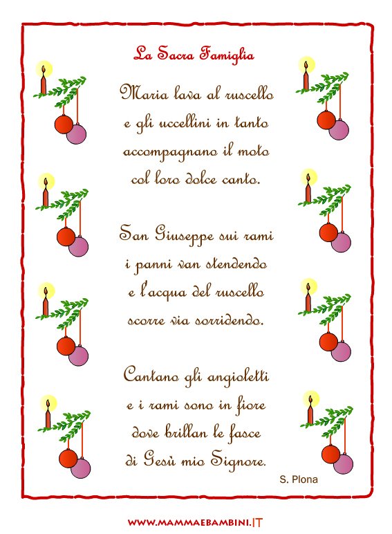 Poesia Natale con cornice La Sacra Famiglia 1 poesia la sacra famiglia1
