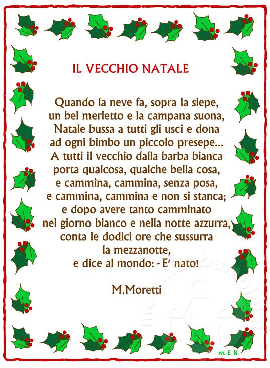 Poesia Natale con cornice "Il vecchio Natale"