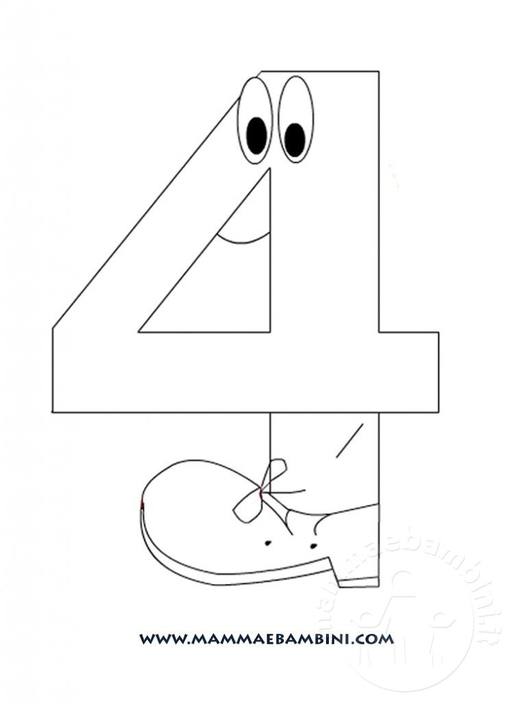 I numeri il 4 Mamma e Bambini I numeri il 4 Mamma e Bambini