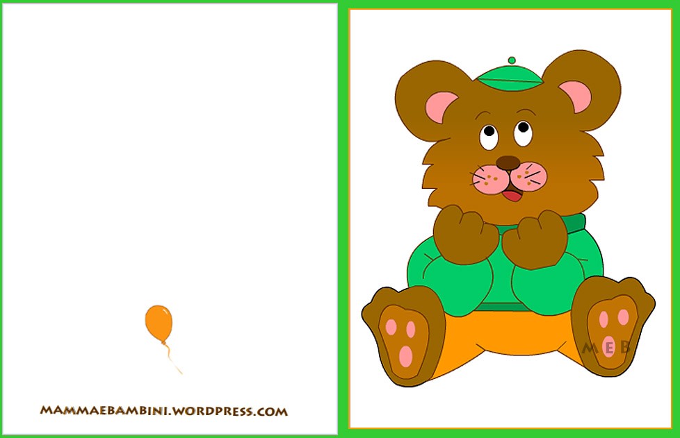 Biglietto auguri con orsetto 1 biglietto auguri orso