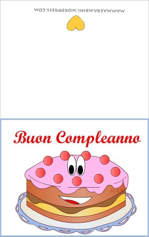 Biglietti Auguri Compleanno Con Torta Mamma E Bambini