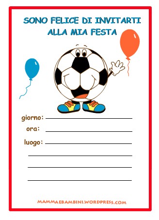 Biglietti Invito Festa Di Compleanno Pallone Mamma E Bambini