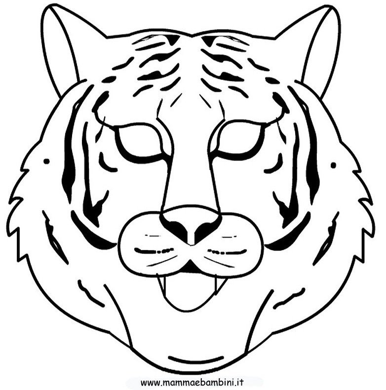 Maschera Tigre da colorare