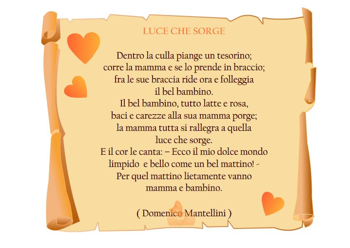 Poesia su carta pergamena Luce che sorge