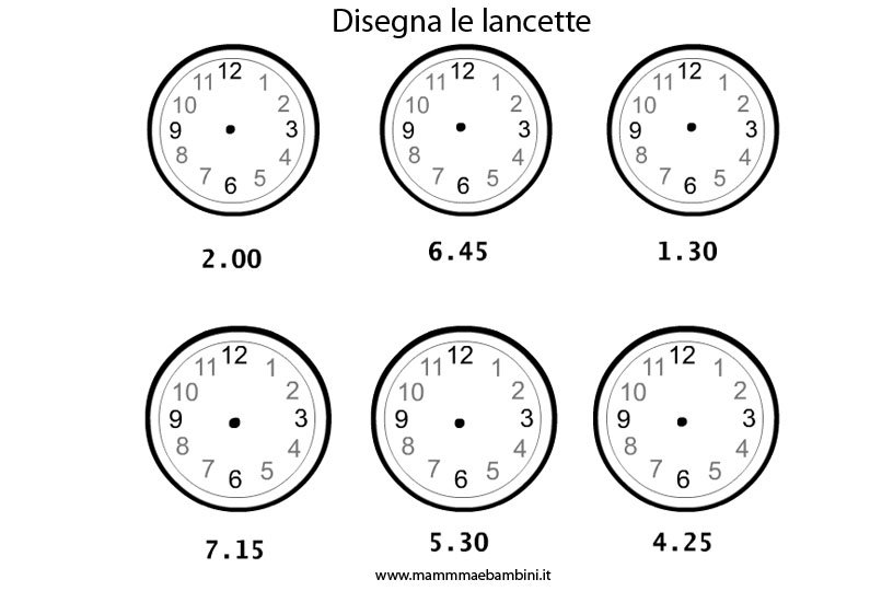 disegna le lancette