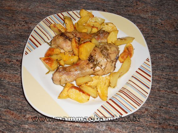 pollo al forno con patate