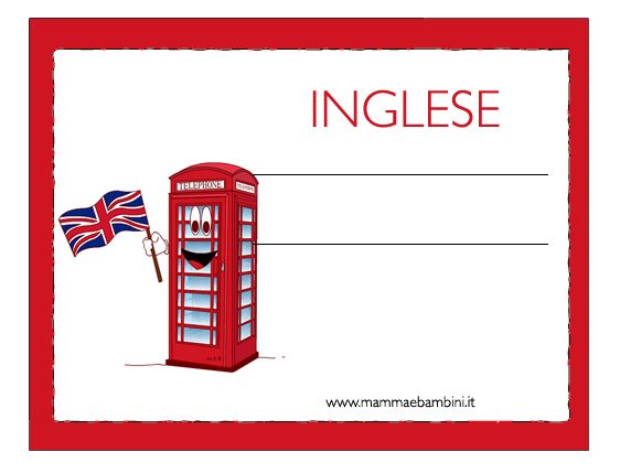 Etichetta Per Quaderni Di Inglese Da Stampare Mamma E Bambini