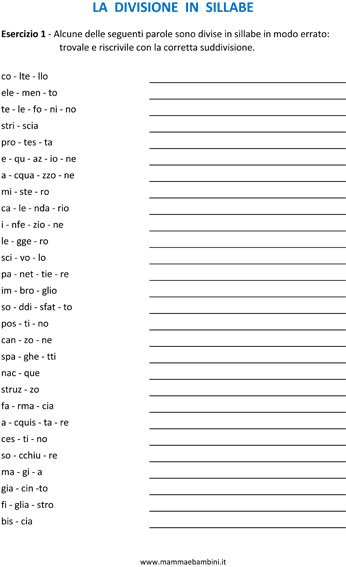 Divisione in sillabe 1