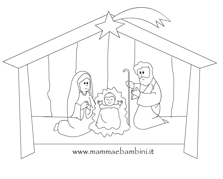 Disegni Da Colorare Del Presepe Di Natale.Disegni Presepe Da Colorare Mamma E Bambini