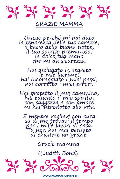 Poesia per la festa della mamma