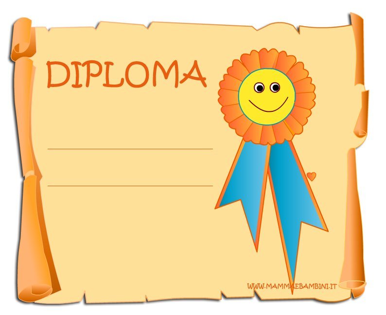 Diploma Da Stampare Generico Mamma E Bambini