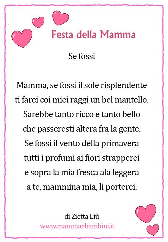 Poesia per la mamma dal titolo Se fossi