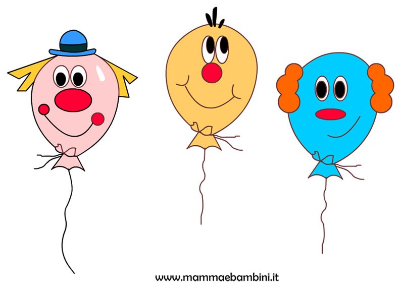 disegni facce clown su pallondini