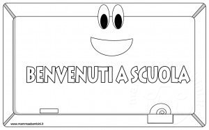 disegno lavagna benvenuti a scuola
