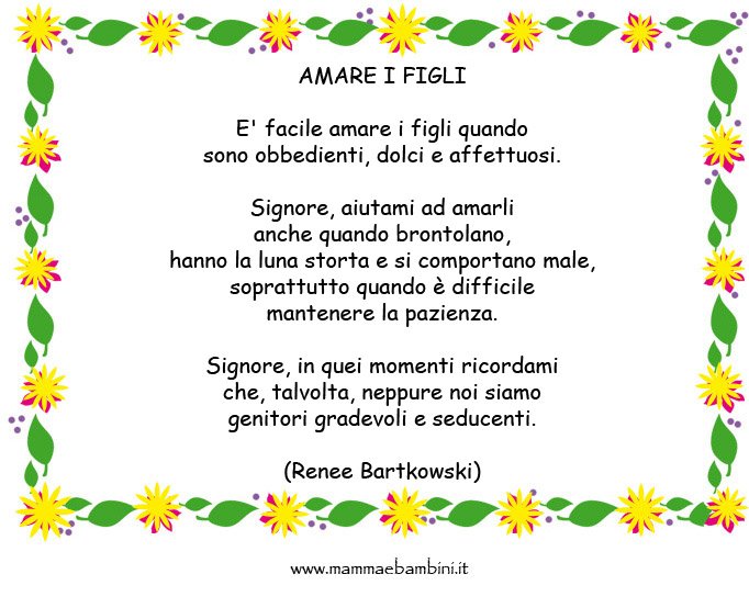 poesia amare i figli