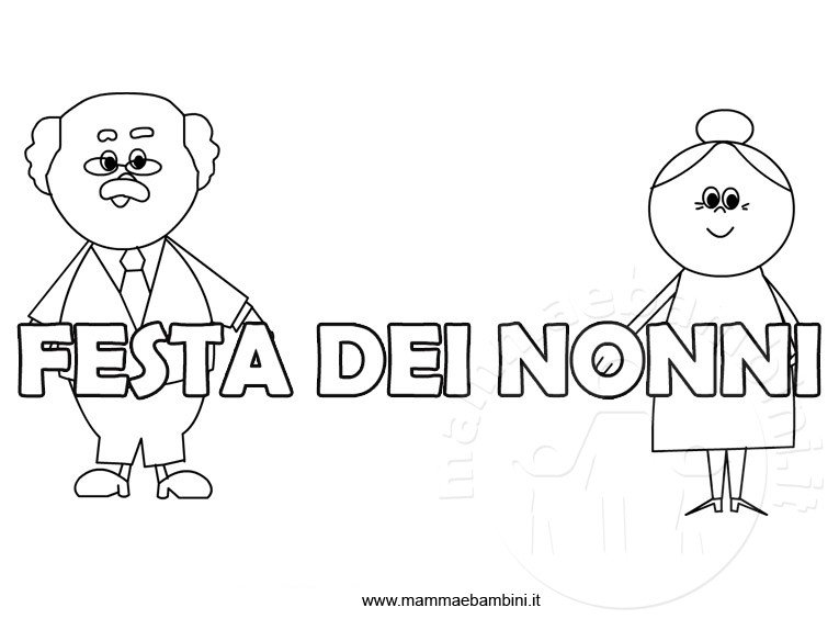 Scritta Festa Dei Nonni Da Colorare Mamma E Bambini