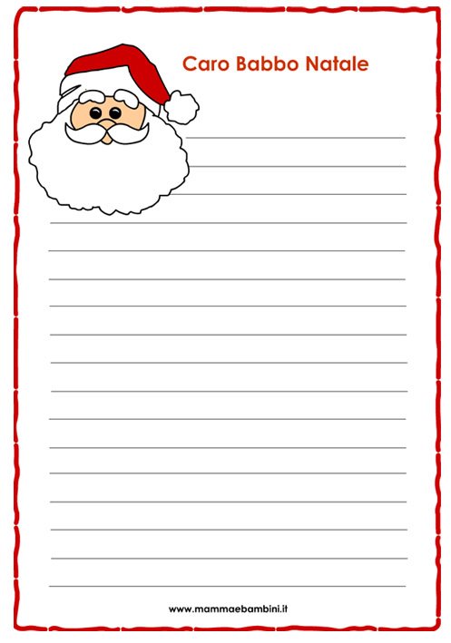 Poesie Di Babbo Natale Per Bambini.Letterina Di Natale Per Bambini Da Stampare Mamma E Bambini