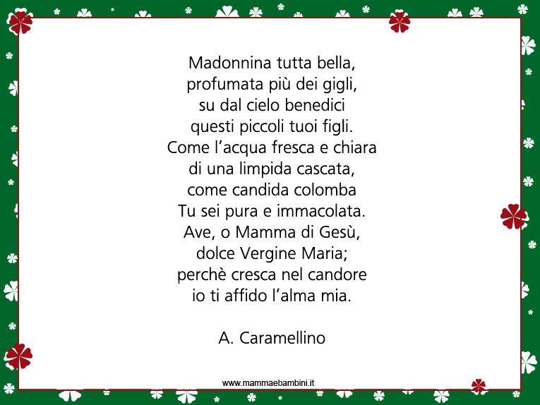 poesia su Maria Immacolata