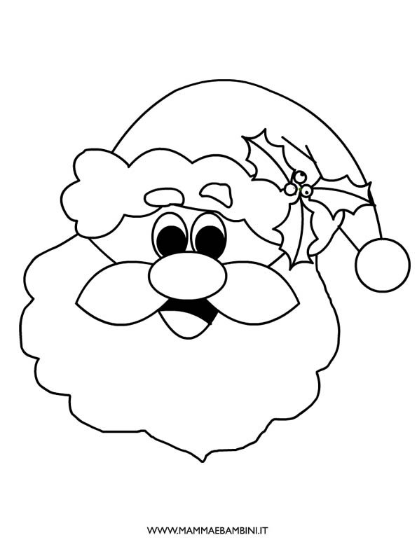 Disegni Facili Di Babbo Natale.Faccia Di Babbo Natale Da Colorare Mamma E Bambini