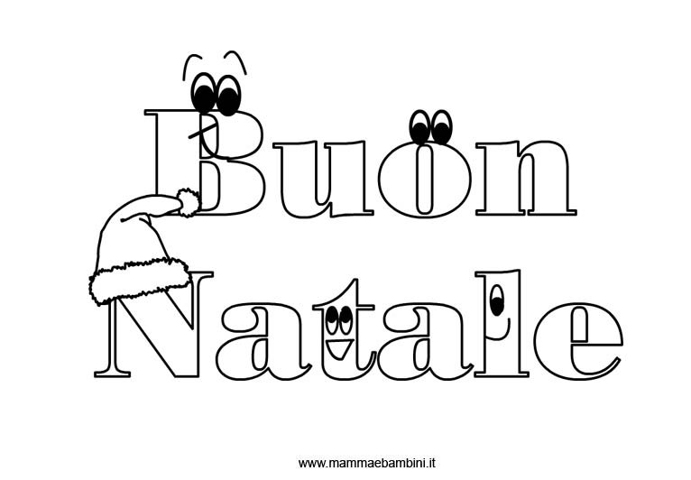 Scritta Buon Natale Da Ritagliare.Scritta Da Colorare Buon Natale Per I Bambini Mamma E Bambini