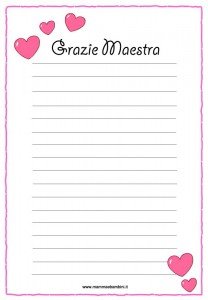 carta da lettere per maestra