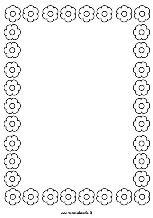 Cornicetta Con Fiori Da Stampare E Colorare Mamma E Bambini