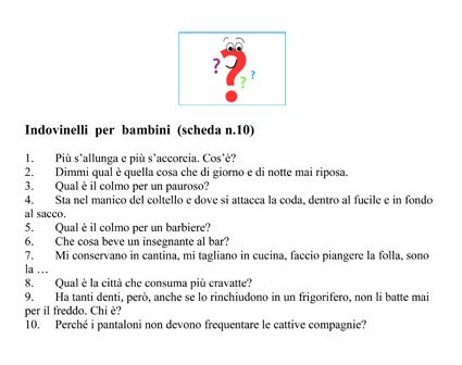 Indovinelli per bambini 10