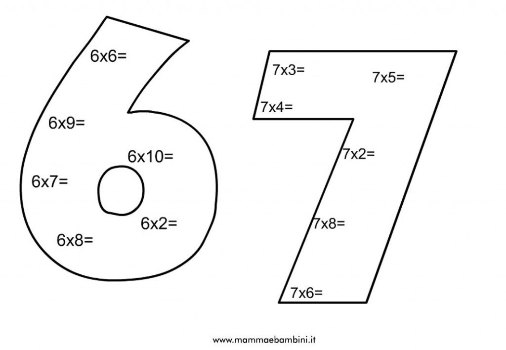 tabelline 6 7