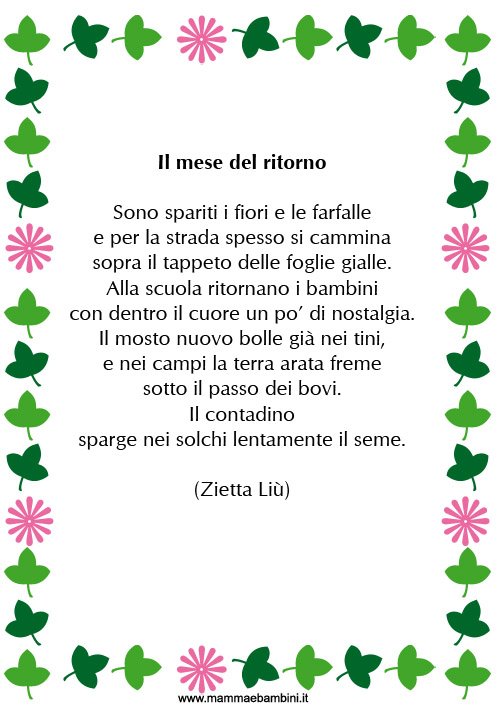 Poesie Di Natale Scuola Primaria Classe Seconda.Raccolta Poesie Sul Primo Giorno Di Scuola Mamma E Bambini