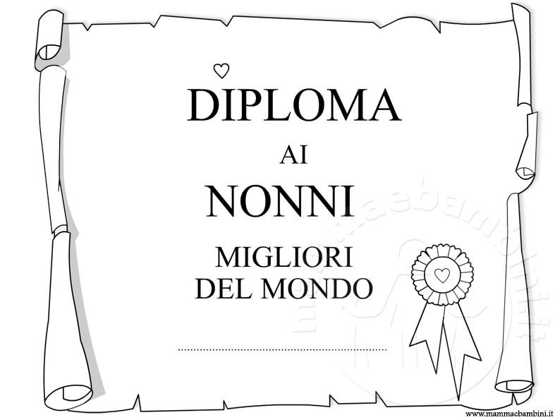 diploma nonni da colorare