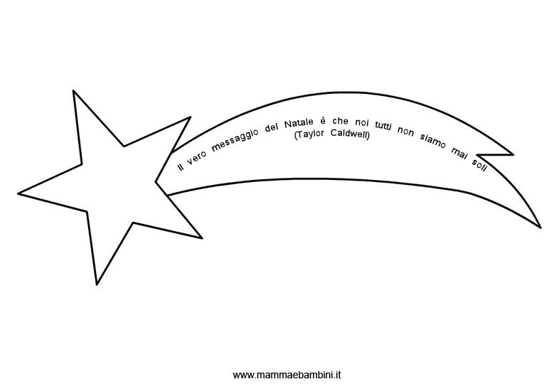 Disegni Di Natale Stella Cometa.Stella Cometa Con Frase All Interno Sul Natale Mamma E Bambini