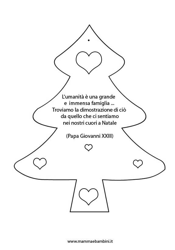 Sagoma Albero Di Natale Con Frase Mamma E Bambini