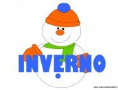 Cartellone Per Natale Con Pupazzo Di Neve Mamma E Bambini