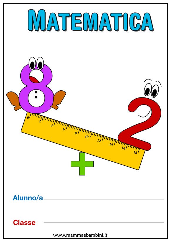 Matematica Nuova Copertina Per Quaderno Mamma E Bambini