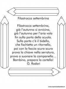 filastrocca primo giorno di scuola