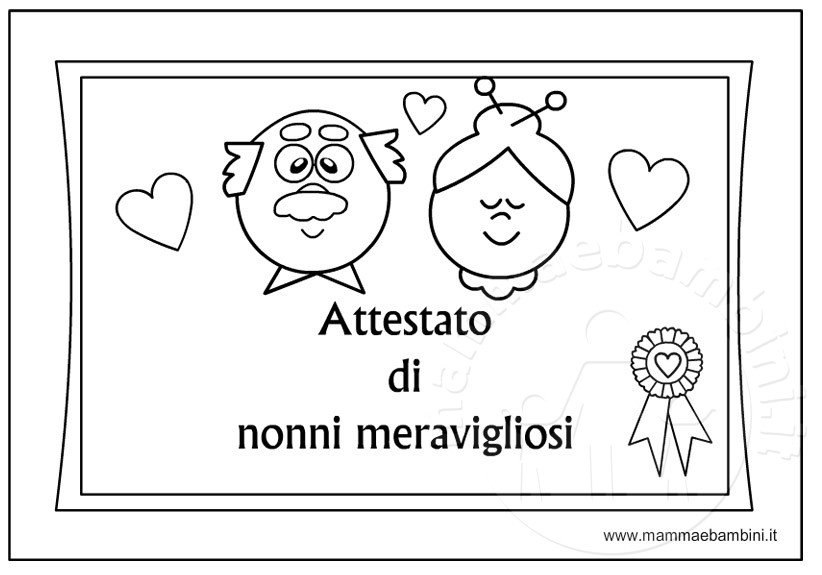 Disegno Da Colorare Per La Festa Dei Nonni Mamma E Bambini