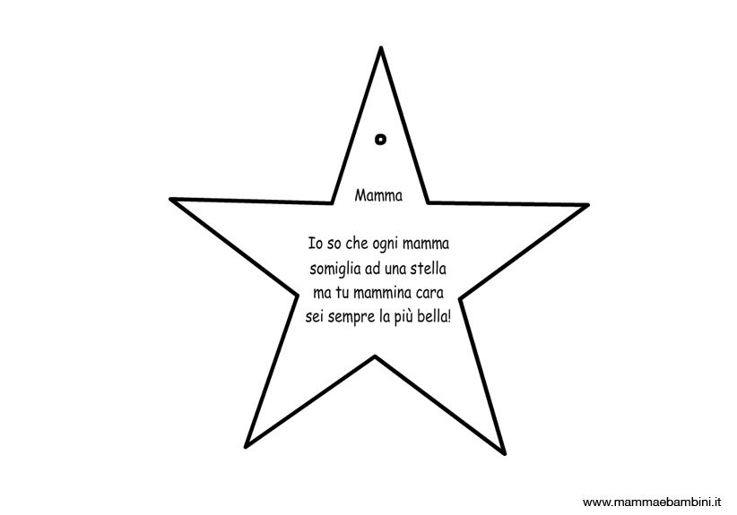 Poesia Mamma Facile Con Disegno Stella Mamma E Bambini