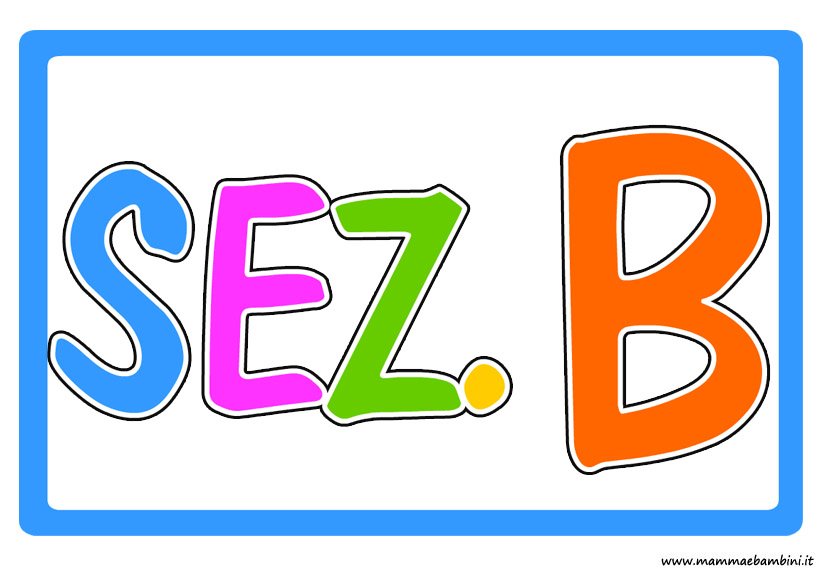 Scritta sezione B colorata per scuola 1 sezione-b-2