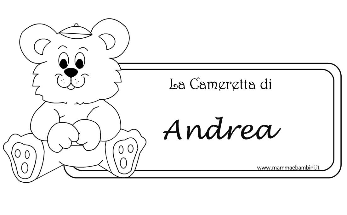 targa cameretta nome Andrea