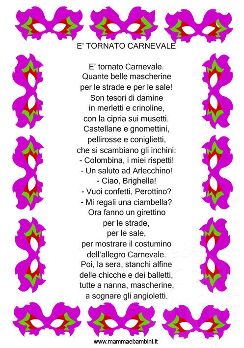 filastrocca carnevale 2