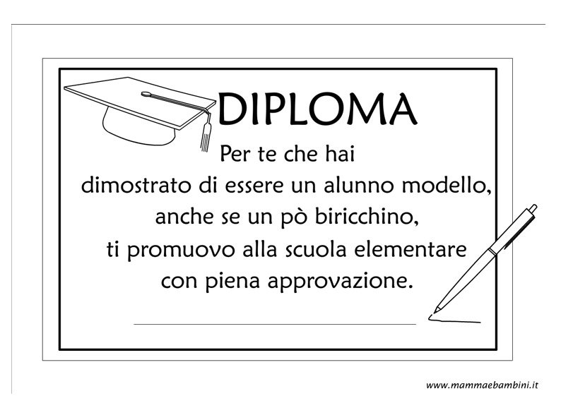 Diploma Ultimo Anno Scuola D Infanzia Mamma E Bambini