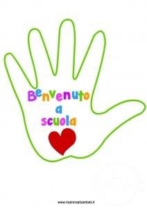 benvenuto a scuola dentro una mano
