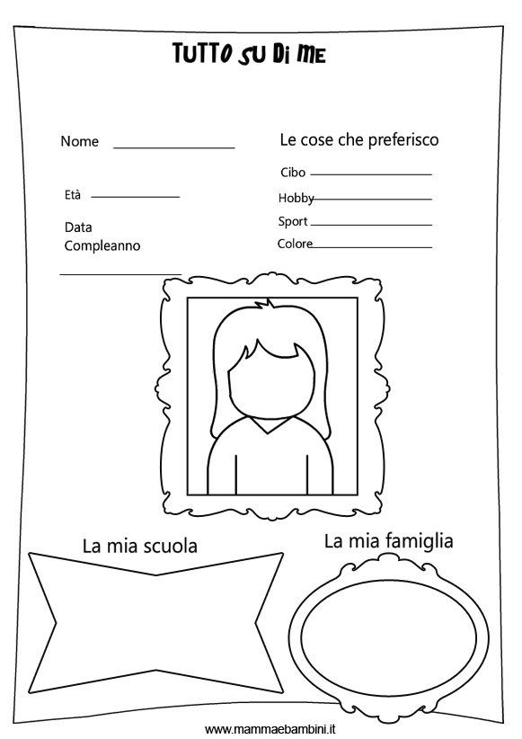 scheda primo giorno scuola bambina