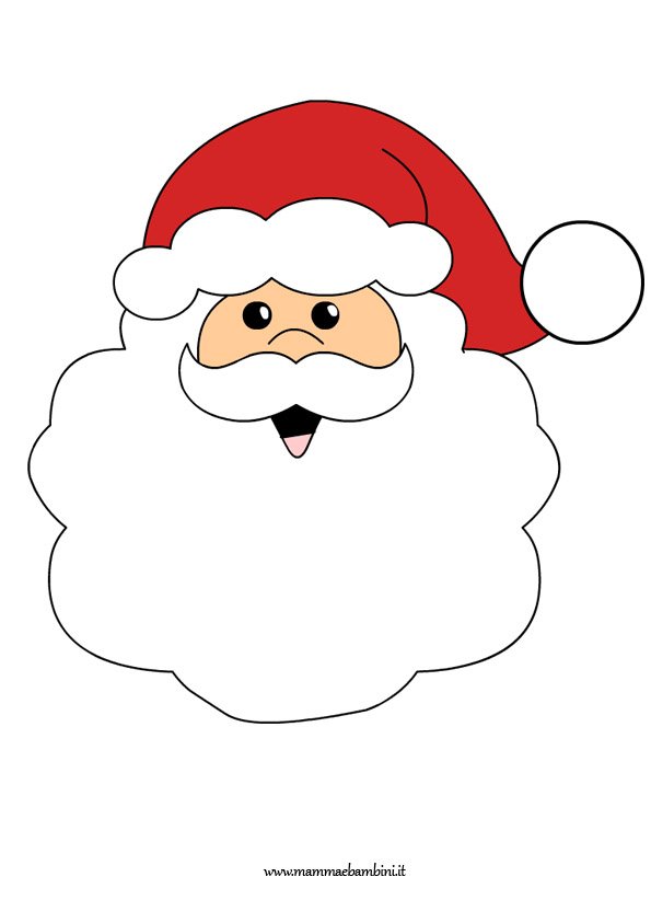 Disegni Di Babbo Natale Facili.Disegno Babbo Natale Per Addobbare Mamma E Bambini