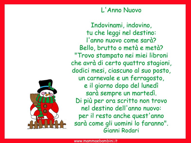 Risultati immagini per auguri di capodanno 2018 poesia di rodari