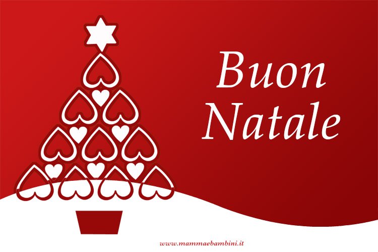 Foto Con Auguri Di Natale.Auguri Di Natale Con Biglietto Rosso Mamma E Bambini