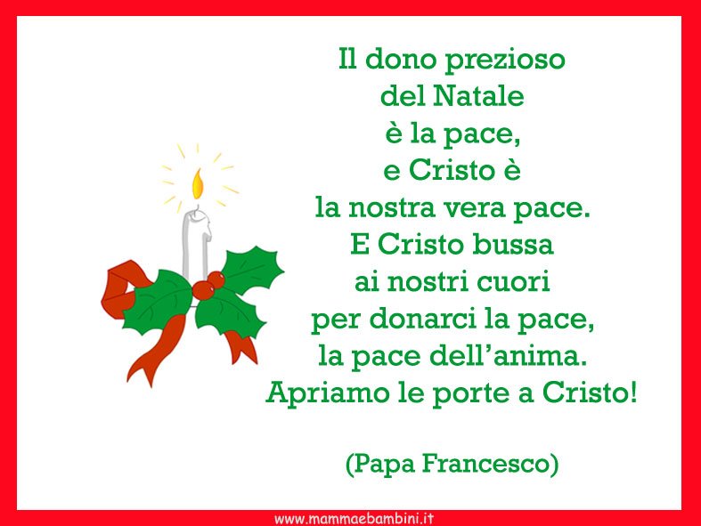 Frasi Di Natale Di Papa Francesco.Le Frasi Piu Belle Mamma E Bambini