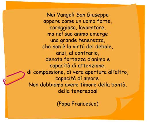 Frase su San Giuseppe di Papa Francesco