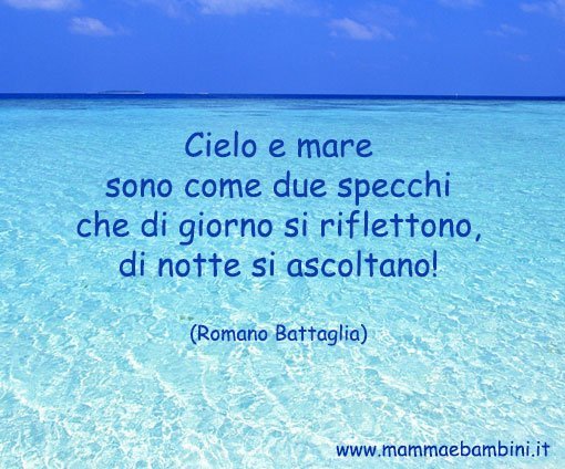 Frase sul mare e cielo