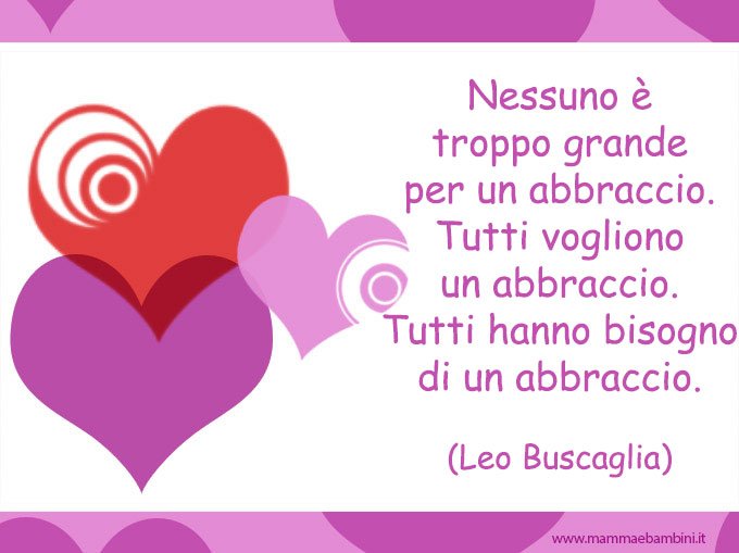 Frase sull'importanza degli abbracci